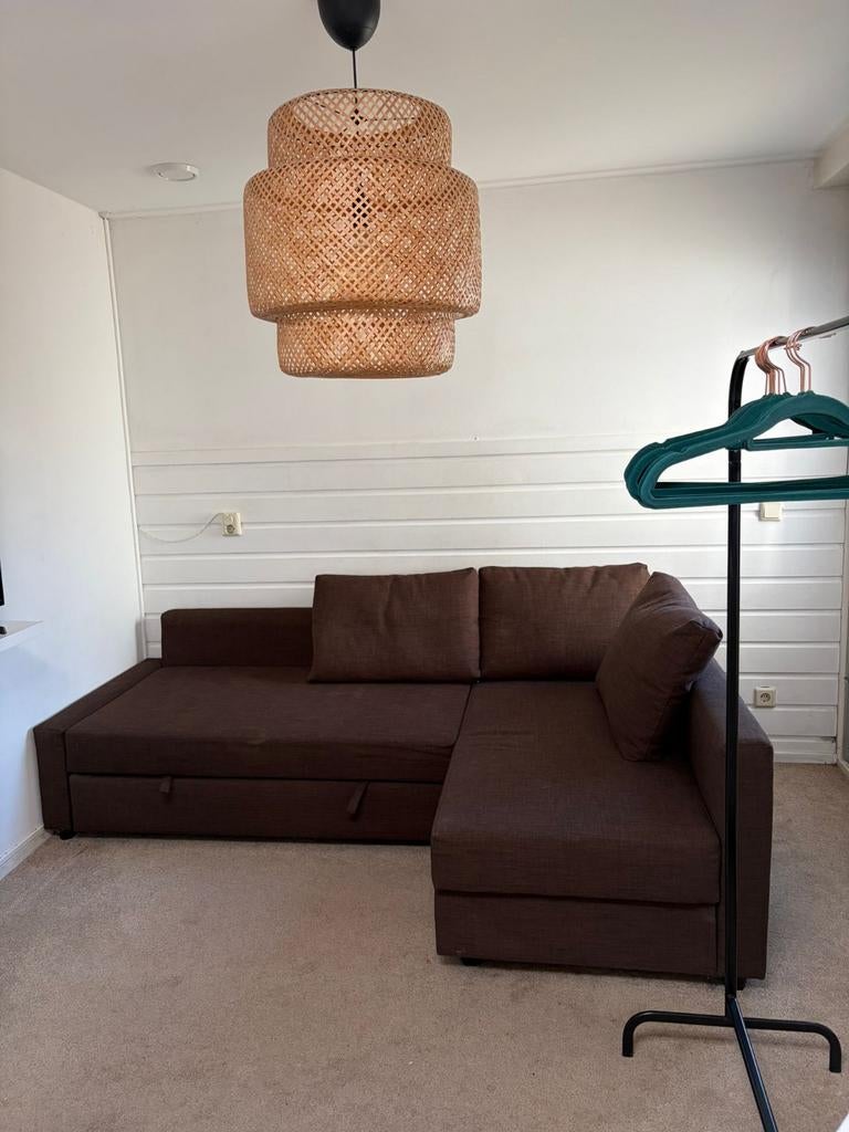 Bruine slaapbank met opbergruimte, Ophalen, Gebruikt, Bruin, Tweepersoons