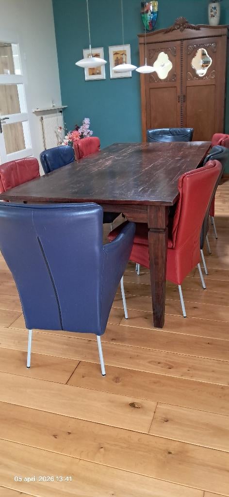 Eetafel, Huis en Inrichting, Tafels | Eettafels, Ophalen, Gebruikt, Rustiek, 200 cm of meer