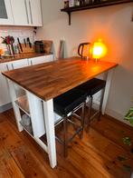 Keukeneiland IKEA TORNVIKEN met 2 krukken, Ophalen, Gebruikt, 100 tot 150 cm, Wit