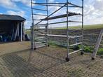 Rolsteiger 8.20m hoog met 2 plateaus, 4 liggers, 16 schoren, Ophalen of Verzenden, Gebruikt, Rolsteiger of Kamersteiger, 5 meter of hoger