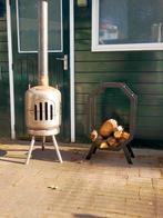 Robuuste vuurton met schoorsteen en houtopslag, Ophalen of Verzenden, Gebruikt, Vuurton