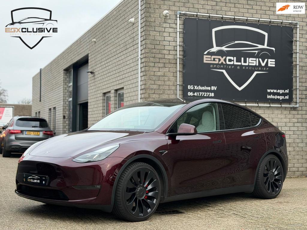 Tesla Model Y Performance AWD 75 kWh 360Cam/Pano/Trekhaak, Auto's, Tesla, 514 km, Gebruikt, Stoelverwarming, 462 pk