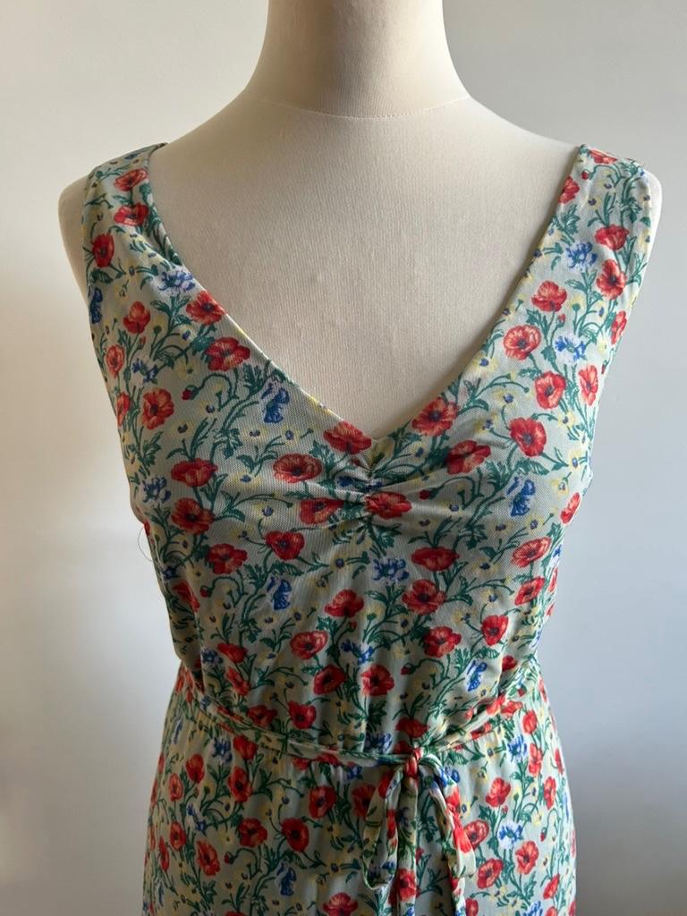 King Louie maat L turquoise Anna jurk 3225, Blauw, Maat 42/44 (L), Ophalen of Verzenden, Knielengte