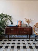 Vintage midcentury dressoir | platenspeler meubel | kast, Ophalen, Gebruikt, 100 tot 150 cm, Vintage