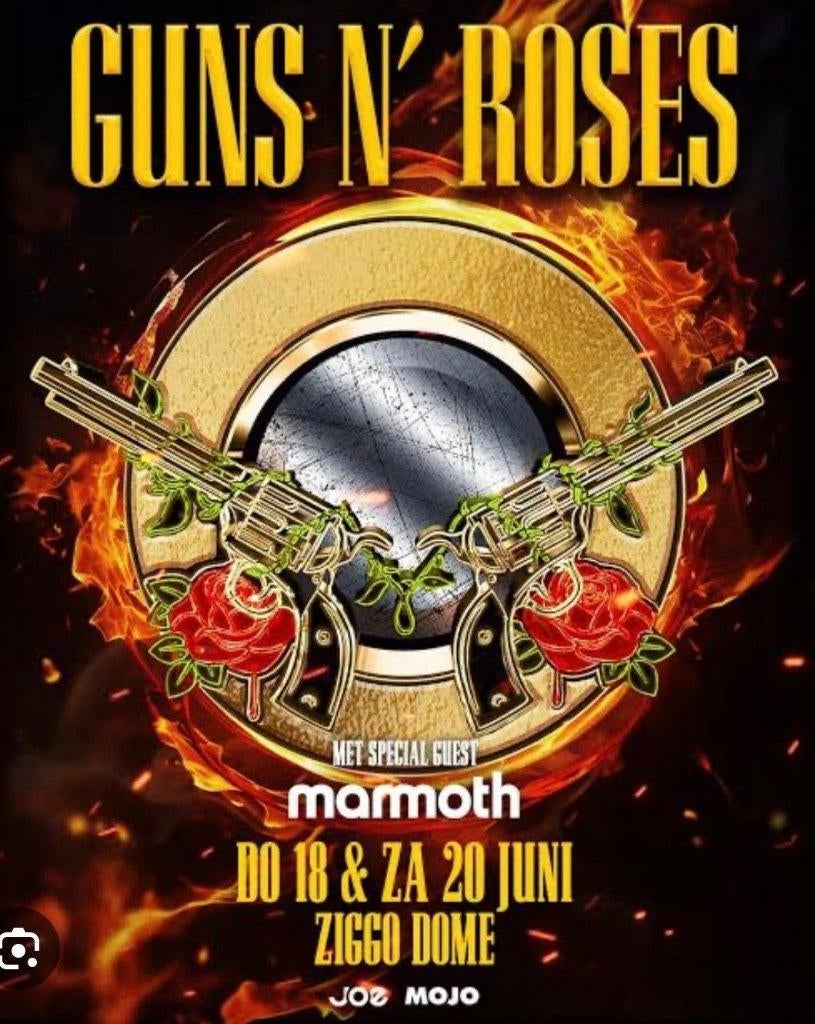 4 Guns 'N Roses World Tour Tickets 20 juni 2026 Amsterdam, Tickets en Kaartjes, Concerten | Rock en Metal, Drie personen of meer