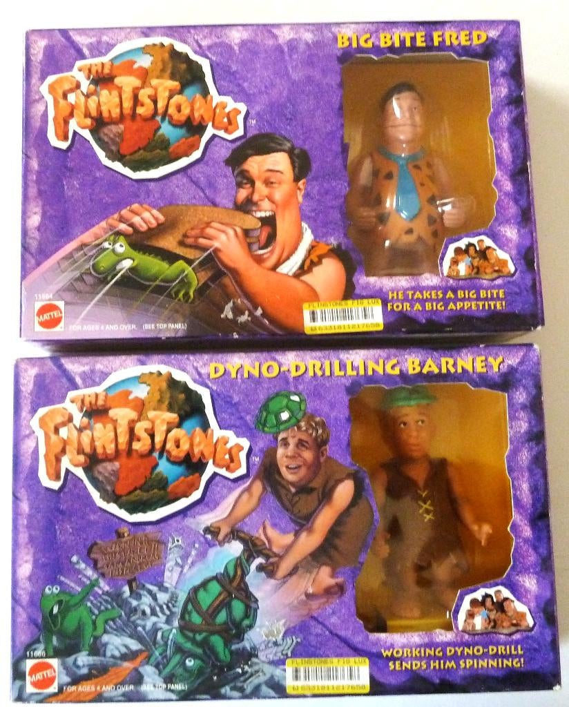 The Flintstones  Mattel 1994 Big Bite Fred + Barney MIB, Ophalen of Verzenden, Zo goed als nieuw, Film