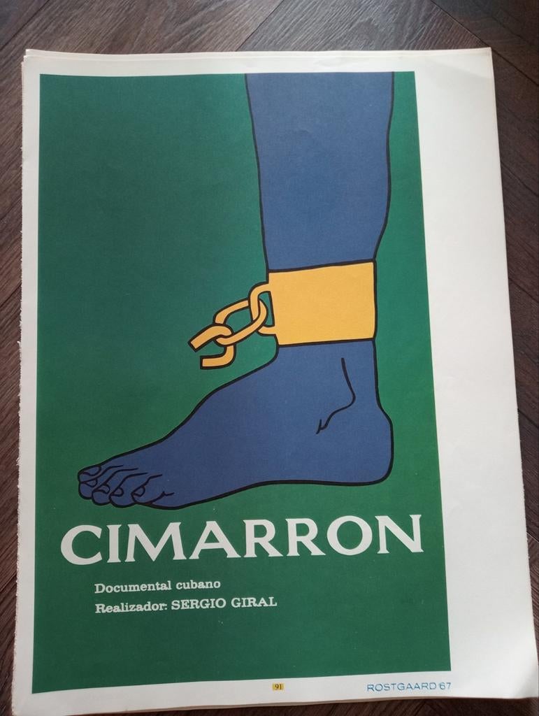 Cimarron Slavernij Slavery film affiche 1970, Verzamelen, Ophalen of Verzenden, Gebruikt, A1 t/m A3, Film en Tv