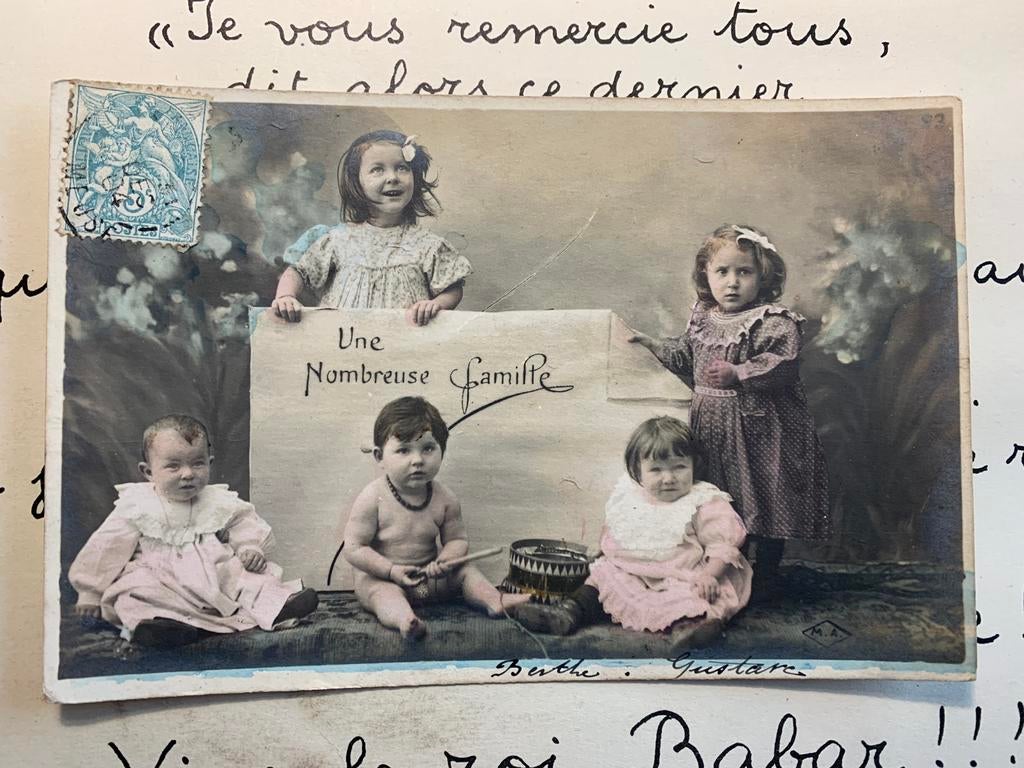 1904 Une Nombreuse famille, Ophalen of Verzenden, Voor 1920, Gelopen, Kinderen