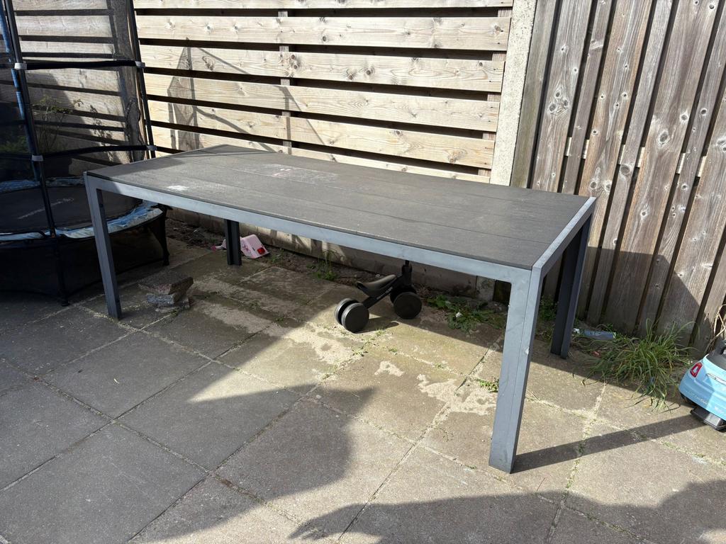 Jutlandia tuintafel - 205x90x67cm - Grijs, Ophalen of Verzenden, Gebruikt, Rechthoekig, Metaal