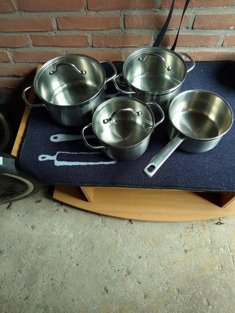 Pannenset BK 4 delig, Ophalen, Rvs, Pannenset