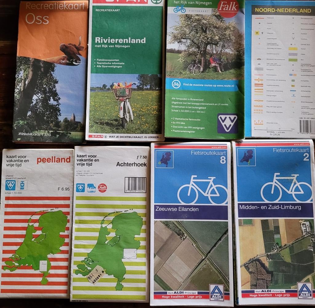 Diverse FIETSKAARTEN / Landkaarten, Ophalen of Verzenden, Zo goed als nieuw, 1800 tot 2000, Landkaart