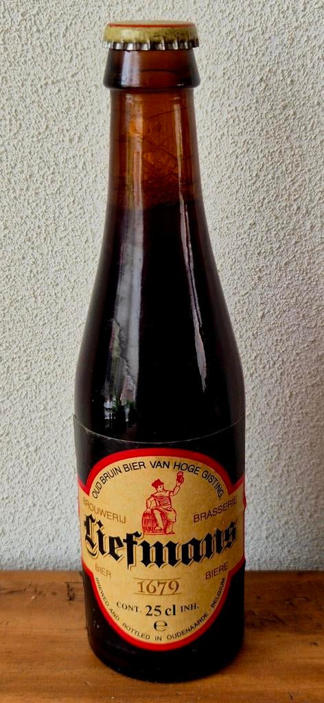 Zeer oude volle 25cl fles LIEFMANS oud bruin bier Oudenaarde, Ophalen of Verzenden, Zo goed als nieuw, Flesje(s), Overige merken