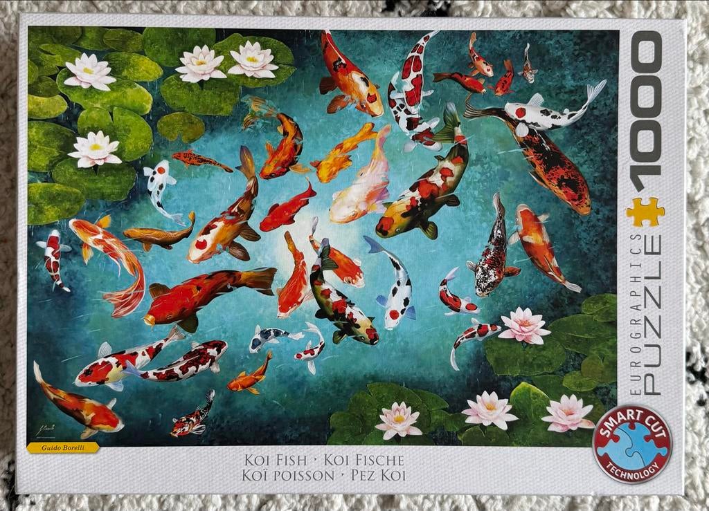 Eurographics Koi Fish puzzel 1000 stukjes, Ophalen of Verzenden, 500 t/m 1500 stukjes, Zo goed als nieuw, Legpuzzel