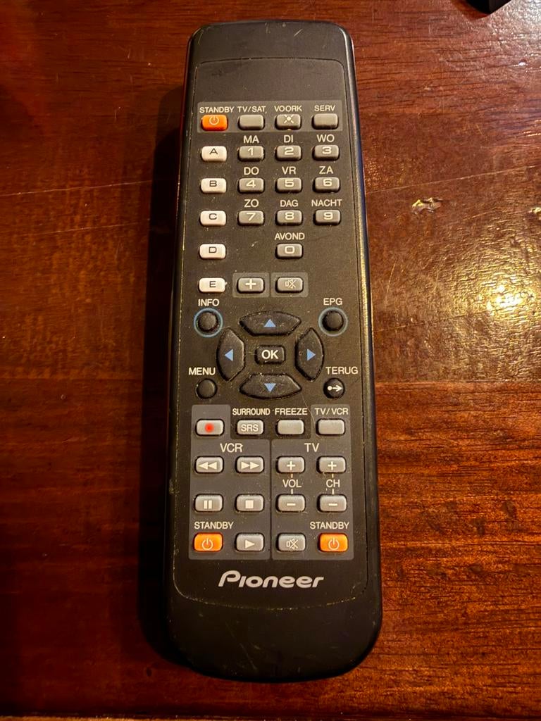 Originele Pioneer SSR-52ML TV VCR VHS afstandsbediening, Ophalen of Verzenden, Gebruikt, Origineel, Tv