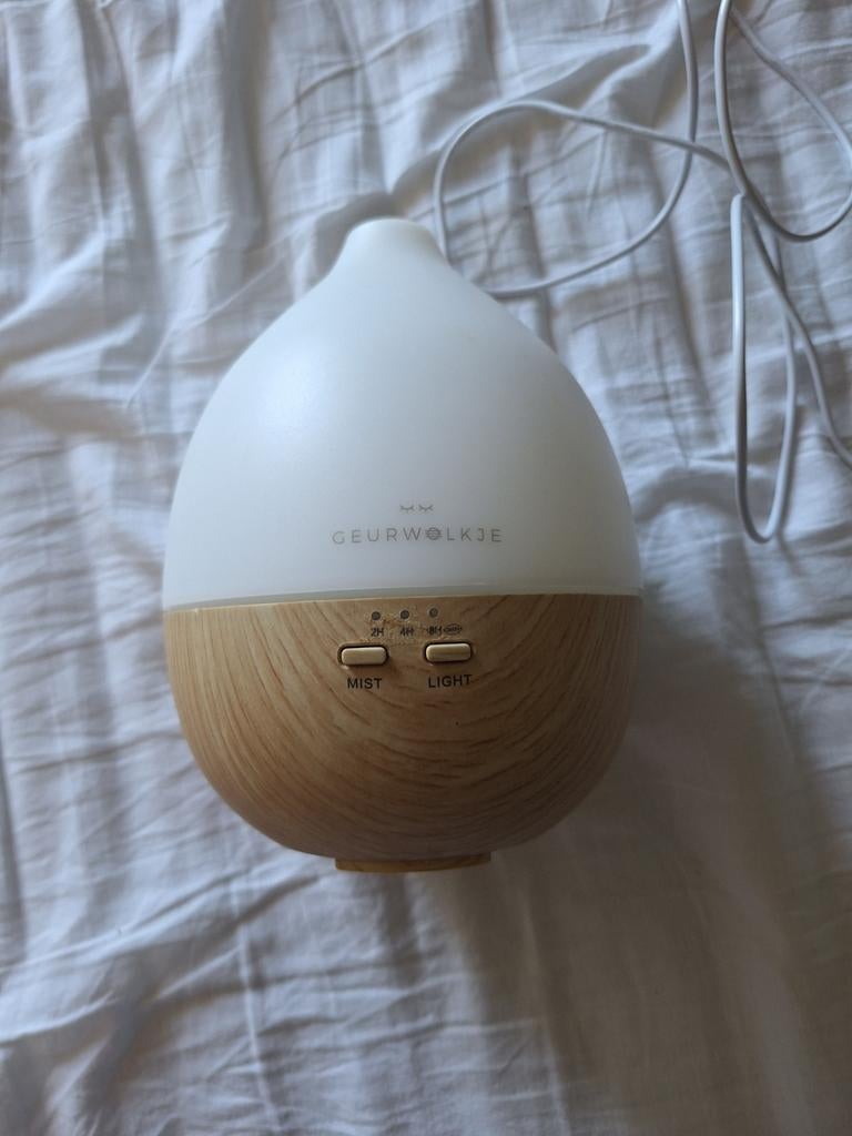 Geurwolkje Aroma Diffuser - Wit met Houtnerf, Huis en Inrichting, Woonaccessoires | Overige, Ophalen of Verzenden