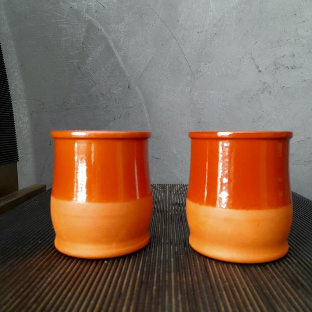 Retro: 2 nieuwe Cermer multifunctionele terracotta potjes, Ophalen of Verzenden