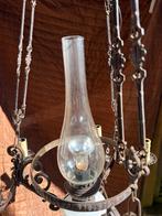 Oude hanglamp western look met glazen kap, Ophalen of Verzenden, Gebruikt, Glas, 75 cm of meer