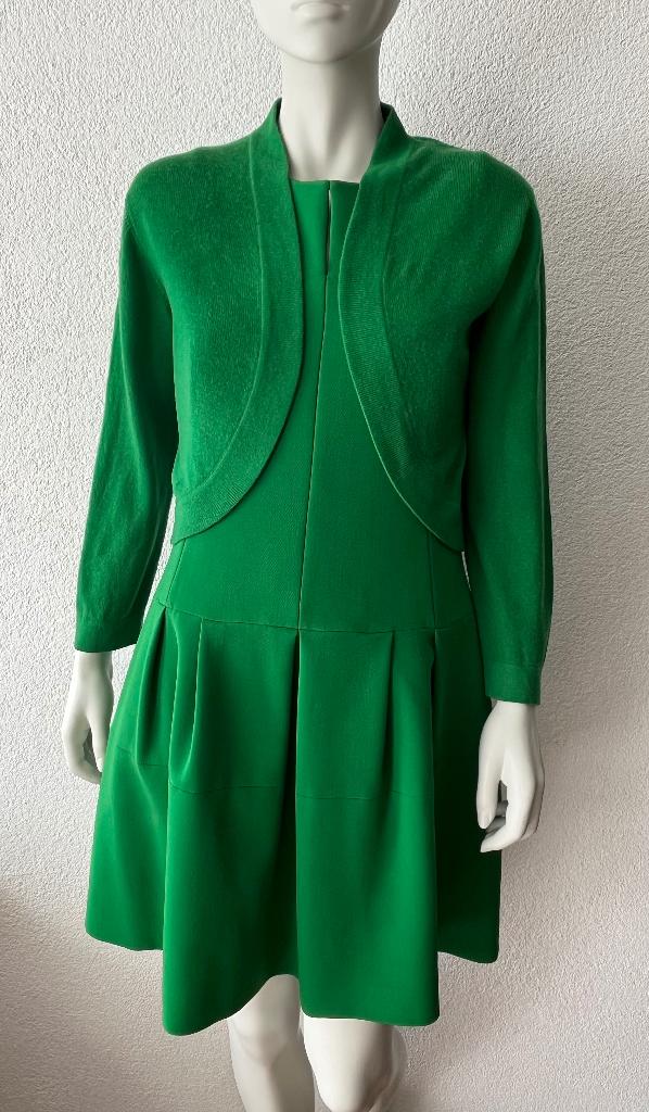 Natan set jurk + cashmere bolero EU 40, luxe designer set, Maat 38/40 (M), Verzenden, Zo goed als nieuw, Knielengte