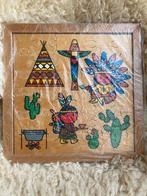 Vintage houten schoolpuzzel jaren ‘70, Ophalen of Verzenden, 10 tot 50 stukjes, Gebruikt