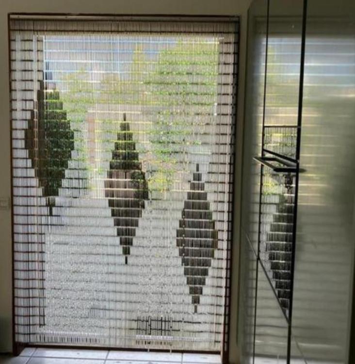 Vliegengordijn dubbele deur, Ophalen of Verzenden, Gebruikt, Binnendeur, 200 tot 215 cm