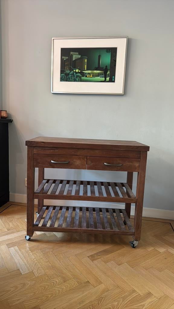 Keuken trolley keuken eiland keuken blok massief hout, Ophalen, Gebruikt