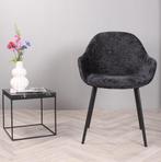 4x stoel zwart - zwarte eetkamerstoelen - stoelen zwart, Ophalen, Zwart, Nieuw, Stof