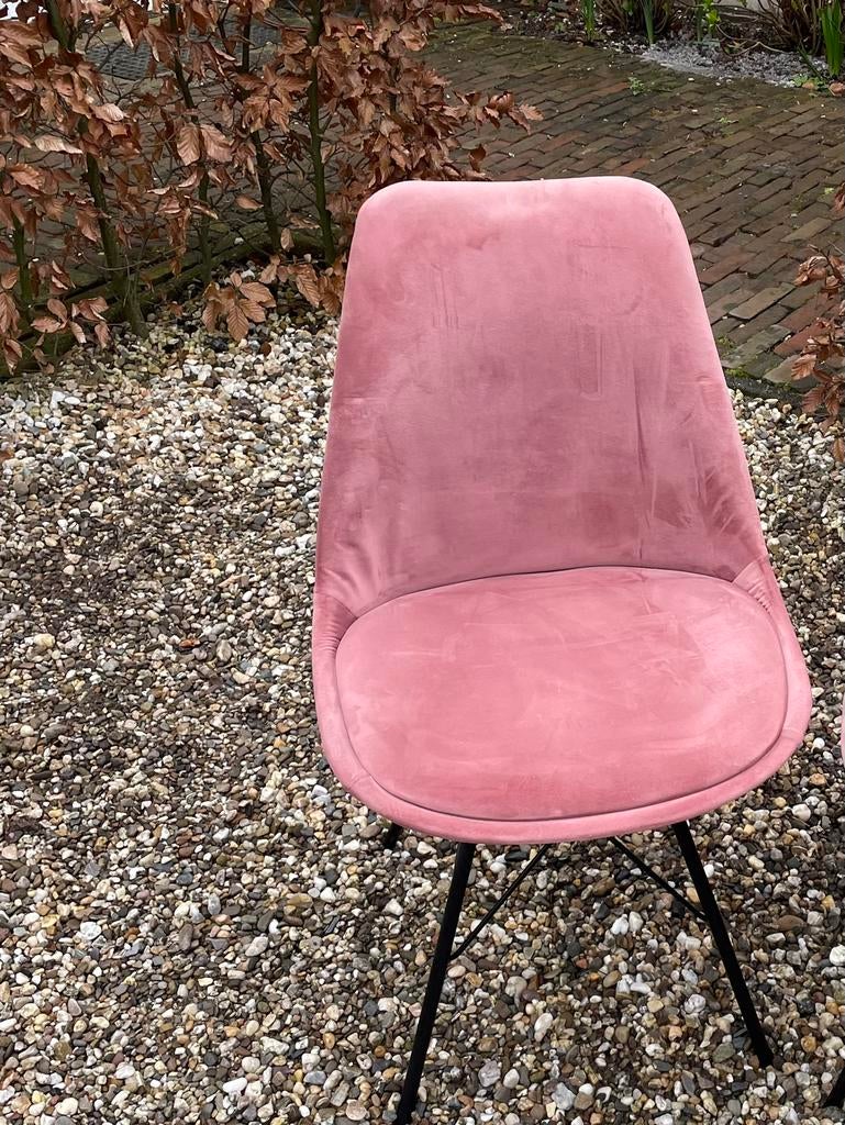 Stoel , oudroze velours, Huis en Inrichting, Stoelen, Ophalen, Overige kleuren, Zo goed als nieuw, Eén