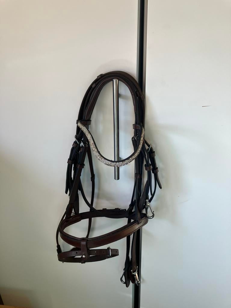 Bruin qhp hoofdstel pony, Ophalen of Verzenden, Zo goed als nieuw, Dressuur