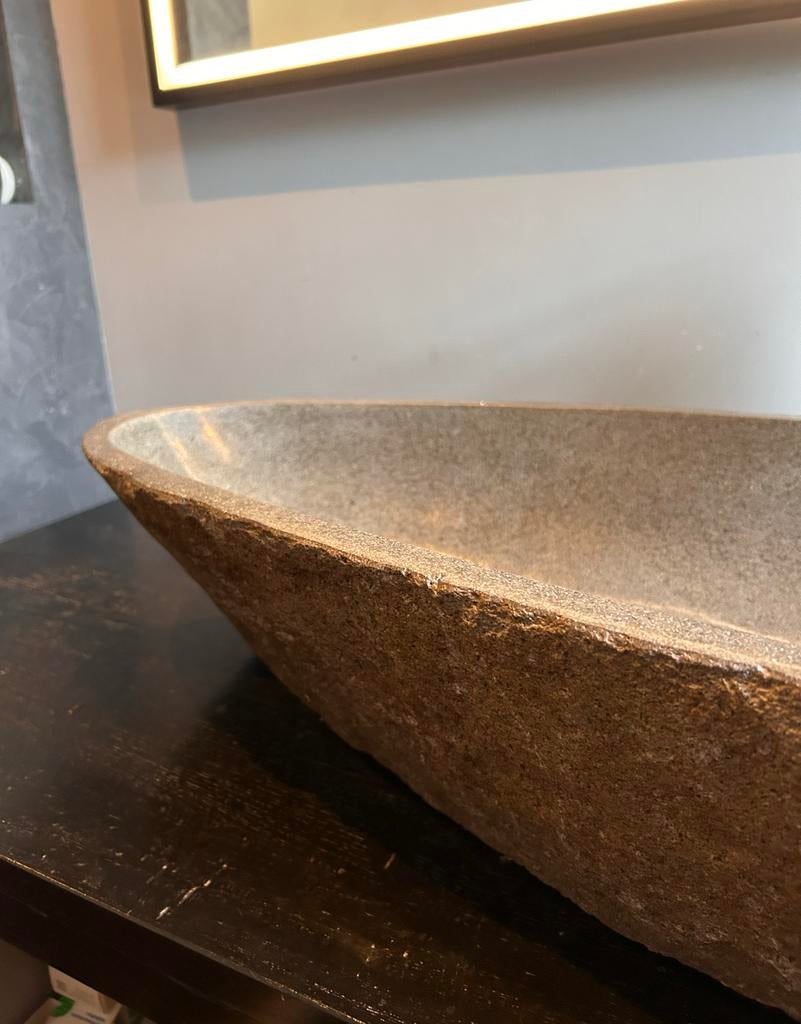 Stenen wasbak (110cm), Doe-het-zelf en Verbouw, Sanitair, Ophalen, Gebruikt, Steen, Wastafel