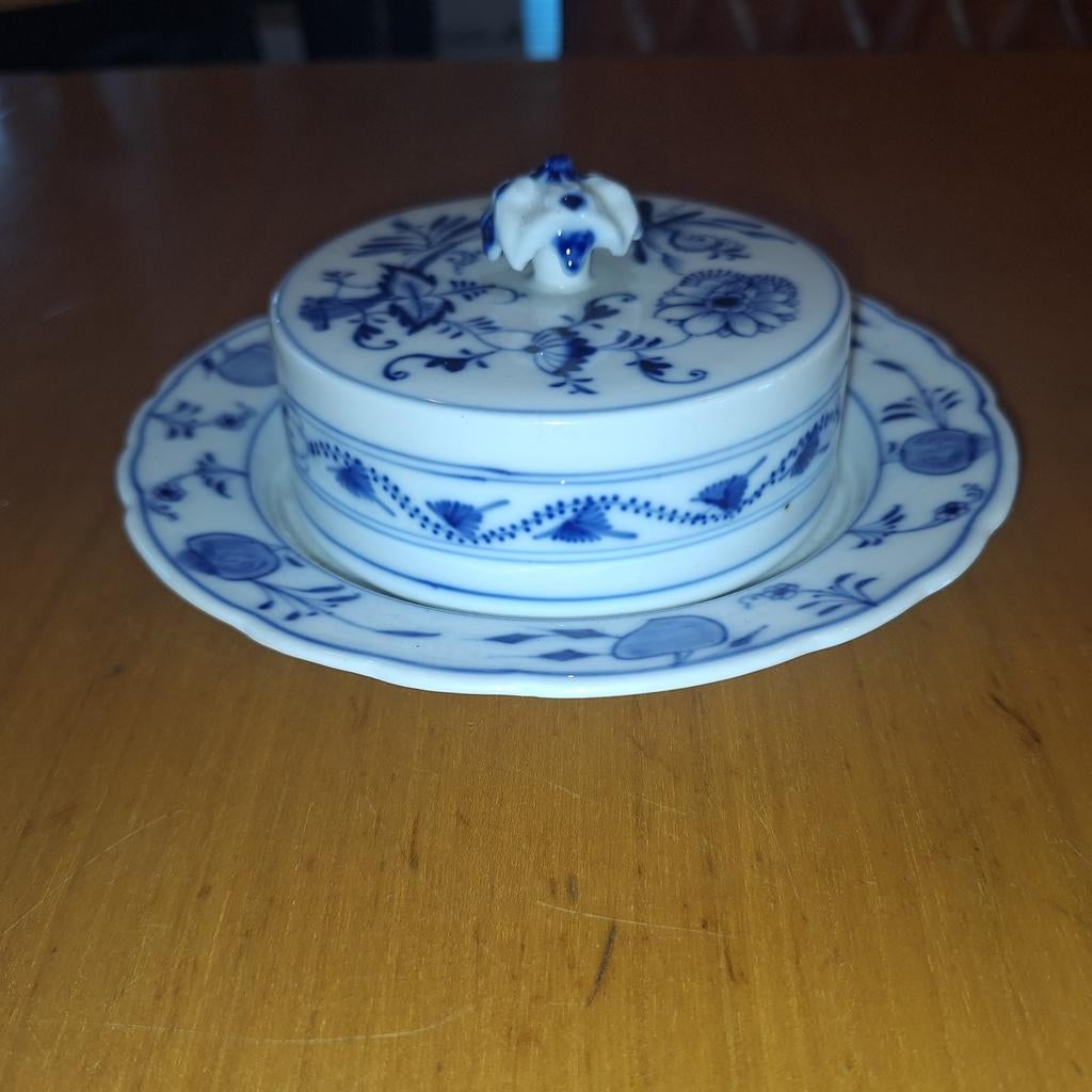 Antieke botervloot Delfsts blauw, Ophalen of Verzenden