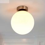 Nieuw! Mooie, glazen badkamer plafondlamp IP44, Ophalen of Verzenden, Nieuw, Tijdloos
