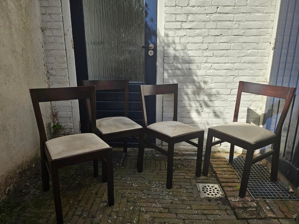 Eetkamerstoelen set van 4, Ophalen, Japandi, Gebruikt, Bruin