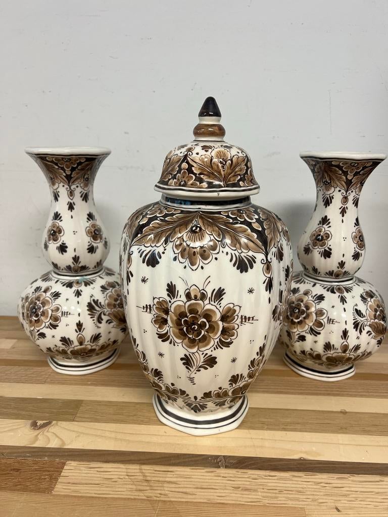 Golda Brown Pot met twee vazen, Ophalen of Verzenden