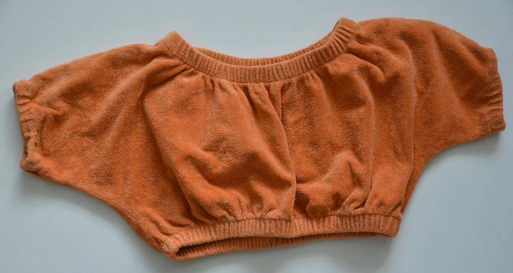 Buik truitje Mongo 1-2 jaar, oranje bandstof 86-92, Kinderen en Baby's, Babykleding | Maat 86, Ophalen of Verzenden, Zo goed als nieuw