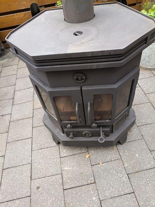 GROTE ROBUUSTE BARBAS HOUTKACHEL ALLESBRANDER IGST VERKEREND, Huis en Inrichting, Kachels, Gebruikt, Houtkachel, Ophalen of Verzenden