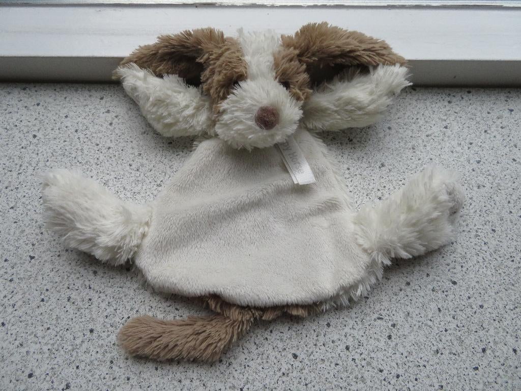 Knuffeldoek hond Dog David wit met bruin Happy Horse, Happy Horse, Zo goed als nieuw, Wasbaar, Hond