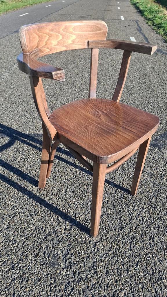 13 cafe thonet HUTTEN bistro bentwood bruin stoel + print, Huis en Inrichting, Stoelen, Ophalen of Verzenden, Bruin, Hout, Vijf, Zes of meer stoelen