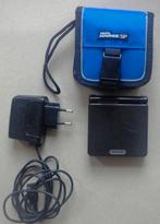Gameboy Advance SP Zwart + originele oplader + tasje, Ophalen of Verzenden, Gebruikt, Game Boy Advance SP, Met beschermhoes of tas