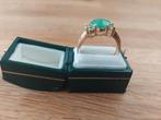 14 karaat gouden ring met smaragd en spinel, Verzenden, 19 tot 20, Zo goed als nieuw, Dame