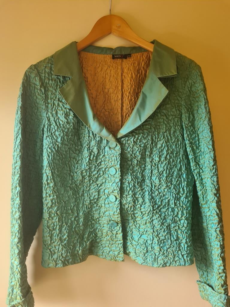 MOQ zuiver zijden jasje, gesmokte stof, maat 42, Ophalen of Verzenden