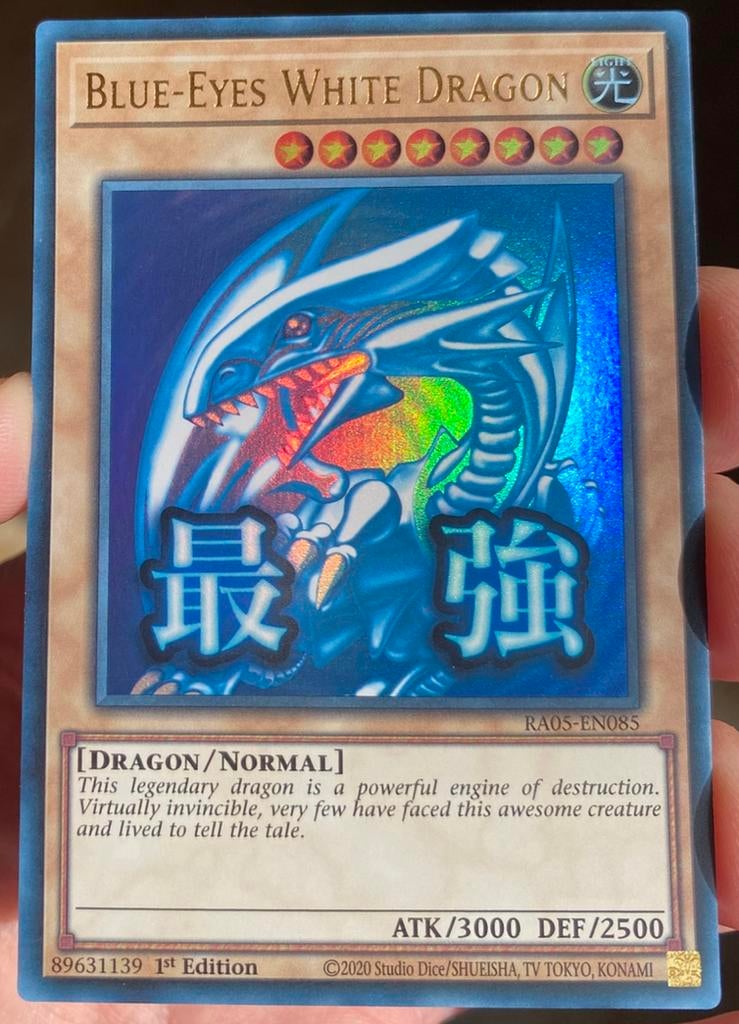 Yu-Gi-Oh! Blue-Eyes White Dragon RA05 1st Edition Mint !, Hobby en Vrije tijd, Verzamelkaartspellen | Yu-gi-Oh!, Ophalen of Verzenden