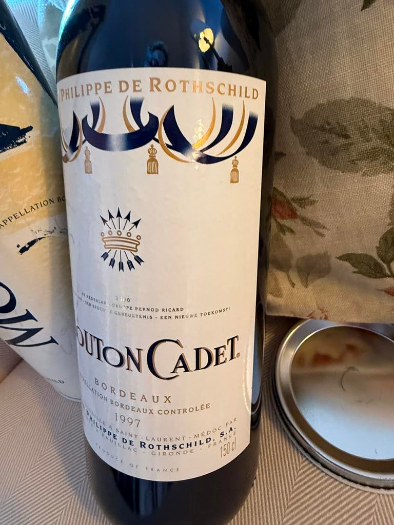 Magnum 1,5 baron Philippe Rothschild- Mouton Cadet, Frankrijk, Nieuw, Ophalen of Verzenden, Rode wijn