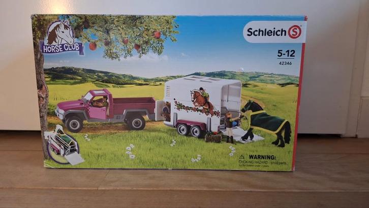 Schleich paardentrailer met accessoires, Verzamelen, Dierenverzamelingen, Zo goed als nieuw, Beeldje of Figuurtje, Paard, Ophalen of Verzenden