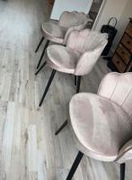 6 velvet schelp eetkamerstoelen - zo goed als nieuw, Ophalen, Overige kleuren, Zo goed als nieuw, Stof