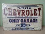 4 x Garage Vintage metalen wandborden Man Cave Bar Chevrolet, Ophalen of Verzenden, Nieuw, Auto's