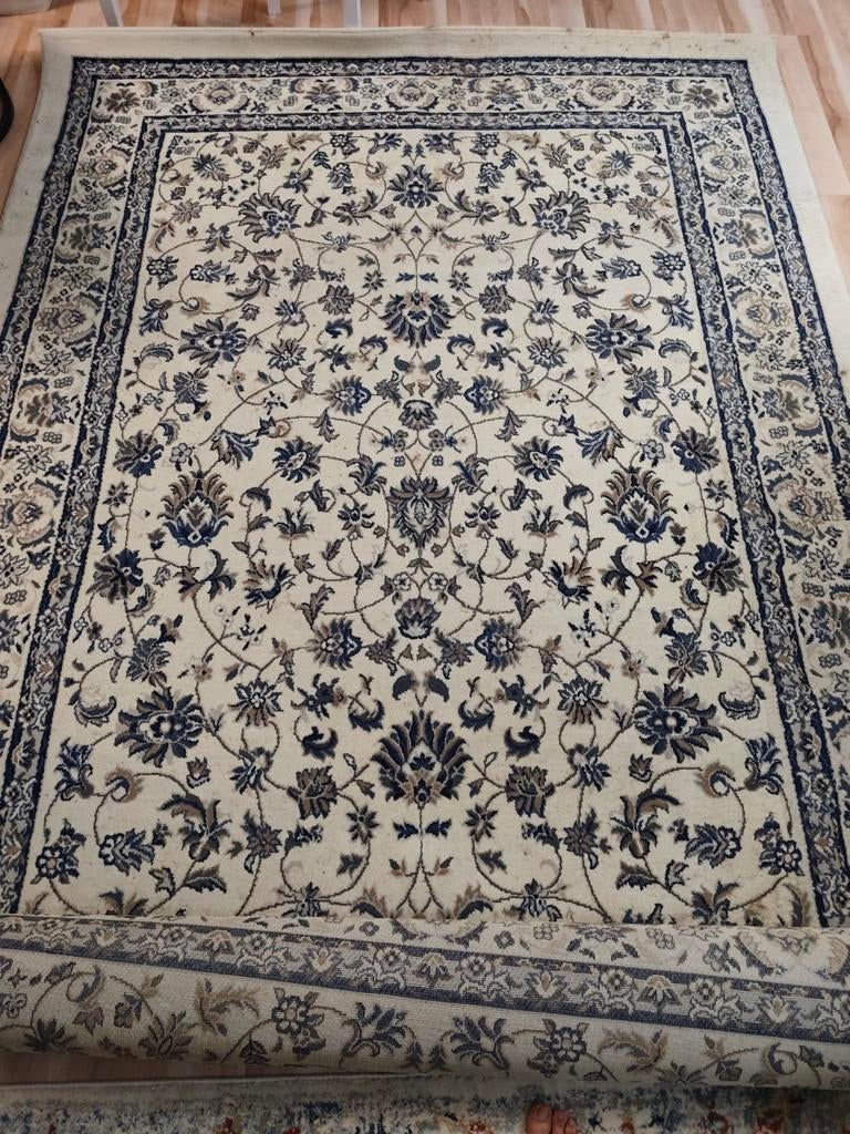 IKEA VINDUM Vloerkleed 200x300 cm - Crème/Blauw, Ophalen, Overige materialen, Gebruikt, Klassiek, Oosters