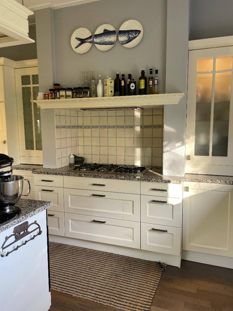 Grote L-vormige landelijke keuken, Huis en Inrichting, Keuken | Complete keukens, Ophalen, Gebruikt, Overige typen, Graniet of Steen