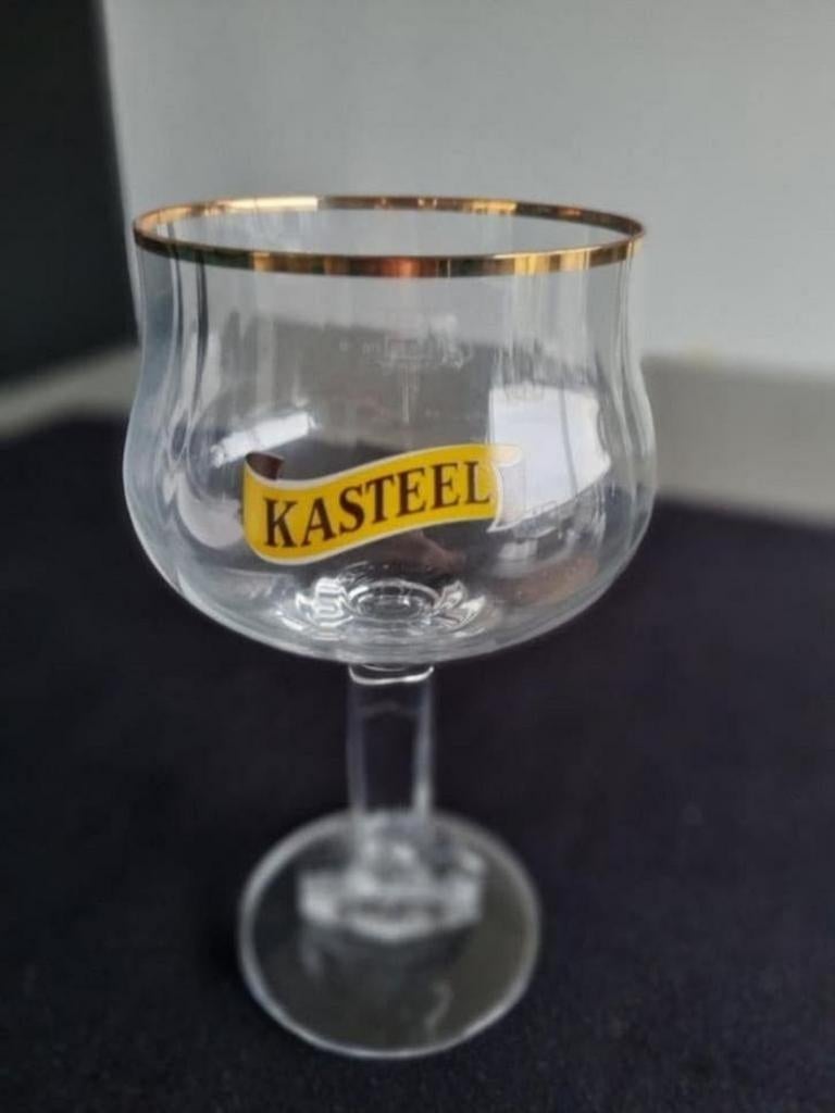 Mooi Kasteel Bier glas met gouden rand., Ophalen of Verzenden, Bierglas