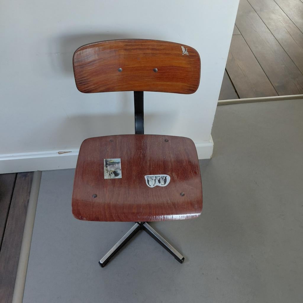 Vintage Kinderstoeltje, Ophalen, Gebruikt, Bruin, Bureaustoel