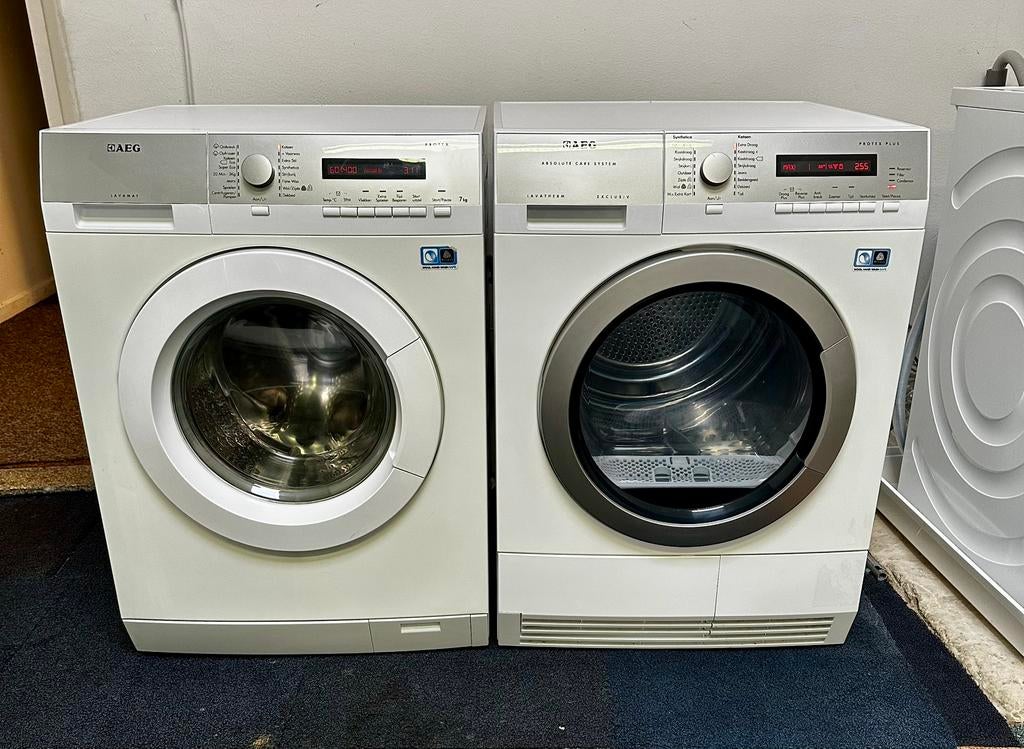 Setje AEG Lavamat Protex wasmachine & Warmtepomp Droger, Minder dan 85 cm, Www.aeg.com, Germany, Ophalen of Verzenden
